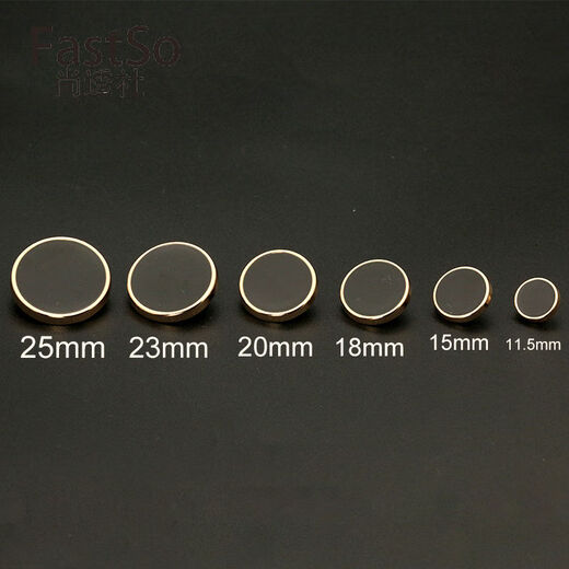 Mingjin metal button buttons, high-end round top coat buttons, women's woolen windbreaker cuff buttons, suit buttons, men's suit buttons, 3# black gold rim, free sewing kit, 15mm, 10 pieces, cuffs