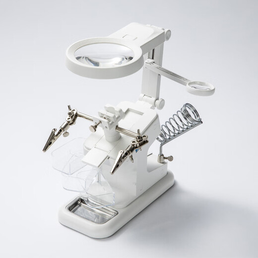 XMSJ welding magnifying glass table lamp mobile phone circuit board fixing tool auxiliary clamp bracket with light repair workbench extension arm magnifying glass lamp + 2 universal clamps + 4 magnetic