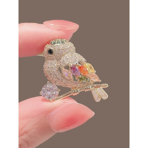 QUAMER magpie butterfly brooch high-end Japanese cute anti-light sense personalized suit color small magpie brooch
