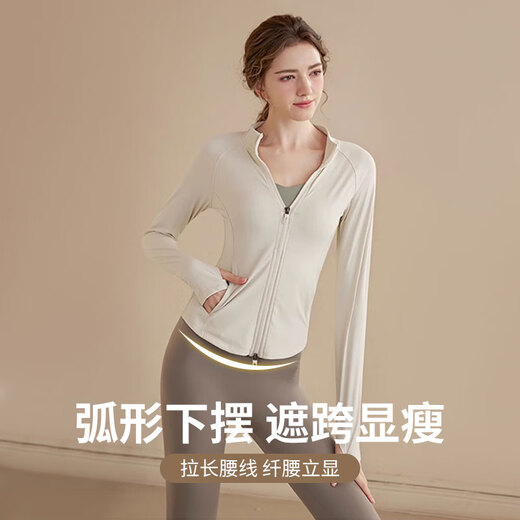 Freestyle double zipper stand collar yoga clothing jacket women's long-sleeved sports top slimming running and cycling spring and autumn fitness clothing