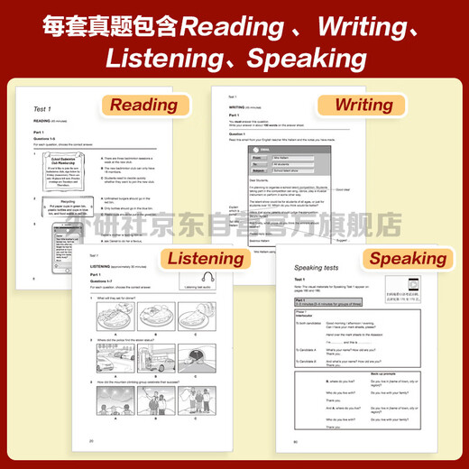 PET Youth Edition New Question Type Official Real Questions 1 Cambridge General Level 5 Examination Cambridge Authorized Includes Answers, Ultra-Detailed Analysis, and Examiner’s Comments (With Code Scan Audio and Speaking Sample Video)