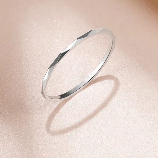 MZMZ Platinum Ring Diamond Pattern pt950 Platinum Plain Ring Men's and Women's Ring Birthday Anniversary Gift Light Luxury Style-Diamond Pattern Ring