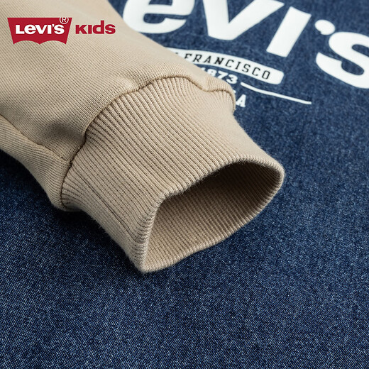 Levi s Levi's children's clothing boys' long-sleeved cotton denim shirt autumn new children's cardigan top jacket lake bottom blue 140/68 recommended height 128-140cm