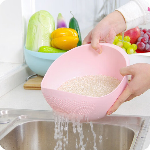 Jidaocook rice washing machine rice basket household kitchen rice washing sieve rice washing basin vegetable and fruit basket drain water washing basin Nordic powder