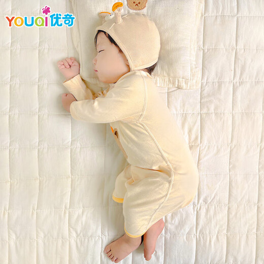 Youqi baby pajamas, baby nightgown, nightgown, children's anti-kick quilt, boys, girls and toddlers, one-piece home clothes, pure cotton, spring and autumn style
