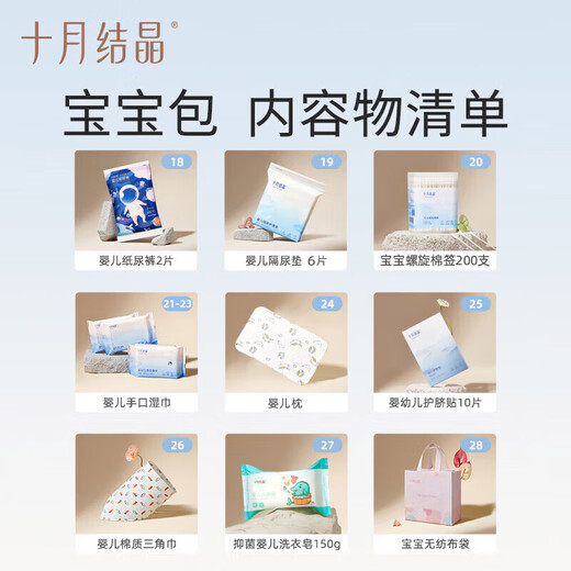 October crystallization maternity package, upgraded 28 pieces, full set of mother and child combination for spring and summer admission for pregnant women, postpartum confinement and maternity care