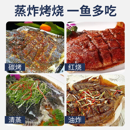 Selling Fish Seven Lang Turbot Net Weight 2.1 Jin Jin equals 0.5 kg, 3 pieces in total, Sea-caught fresh frozen halibut, fresh aquatic fish