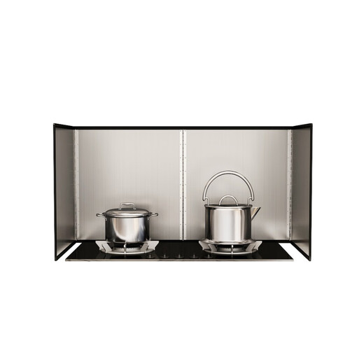 Qiaoyu kitchen oil baffle cooking splash-proof range hood heat insulation oil-proof oil-proof baffle gas stove high temperature resistant stainless steel Height 43*Length 90*Depth 50 Four pieces folded all steel