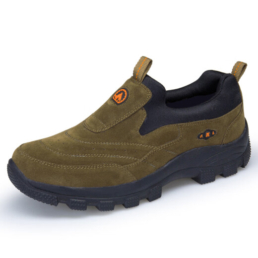 Otoño e invierno Sofle Soft Sole sin deslizamiento de zapatillas informales al aire libre para hombres de mediana edad de mediana edad sin cordones de caminata y zapatos para caminar 1503 Brown 43