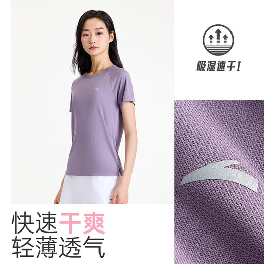 安踏速干T丨跑步短袖t恤女士夏季新款薄款透气健身训练服运动上衣