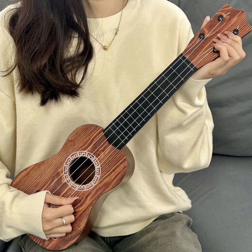 
hluru children's guitar beginners can play zero-basis children's ukulele plucking piece for boys and girls music toys [cartoon model 42cm] Little yellow tiger