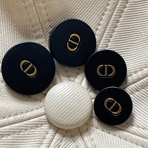High-end texture CD solid antique gold matte black letters versatile jacket hand-sewn buttons cuff links metal buttons antique gold matte black 20mm 3 pcs