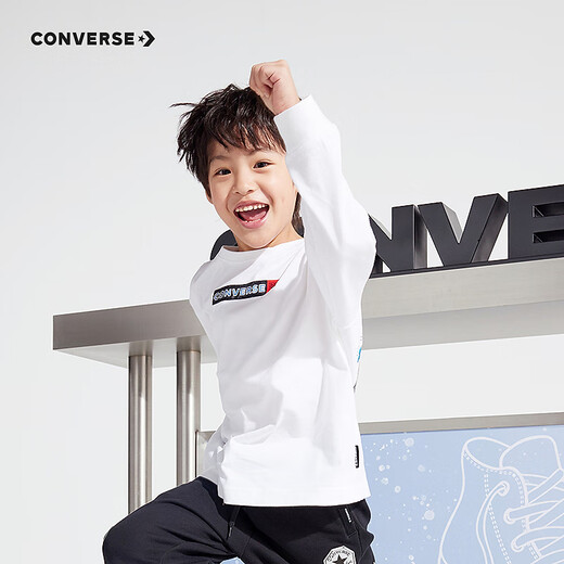 Converse【变形金刚联名】匡威儿童装秋季打底衫男童长袖T恤CNVB-LS-G689 纯白色 130 /64 【建议身高116-122cm】