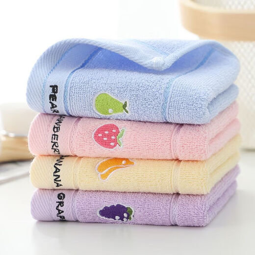 Towel face towel children's lint-free girl's small towel rectangular soft absorbent quick-drying face towel random selection of high-quality ordinary absorbent towel white comfortable and skin-friendly