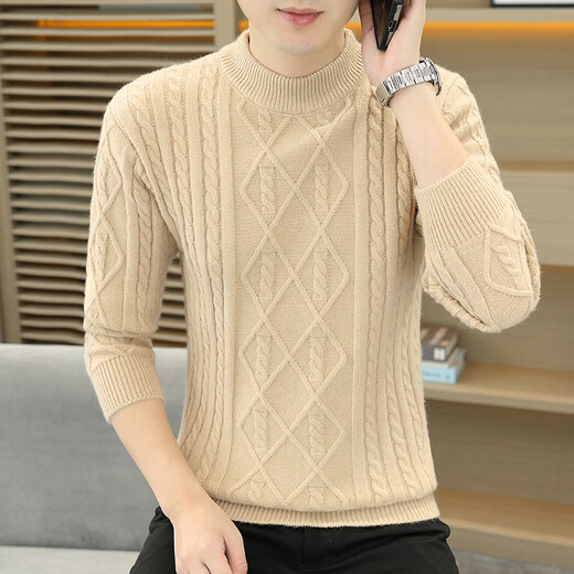 NJSKAKW Twist Pullover Pullover Herrener runder Nacken Lose Trendy Brand Herbst und Winter Retro Fadenmantel Hong Kong Style Trend Solid Color Sweater M23910 Weiß M [100-125Jin [Jin gleich 0,5 kg]]