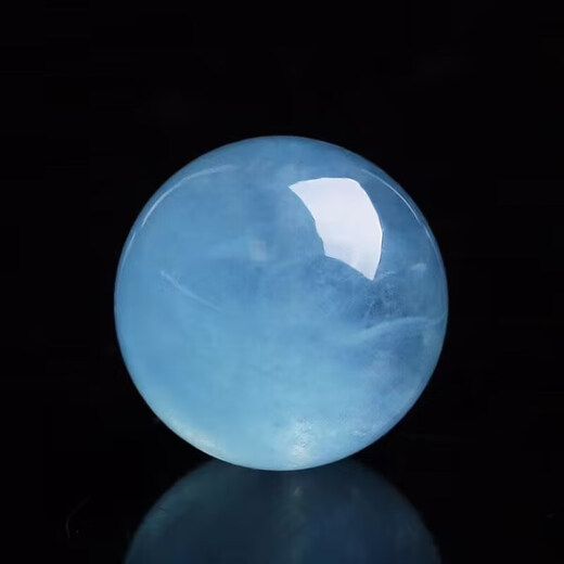 Outstanding natural aquamarine 6A ice seed diy moist blue round beads loose beads single multi-treasure crystal bracelet necklace Buddha beads accessories 14mm one