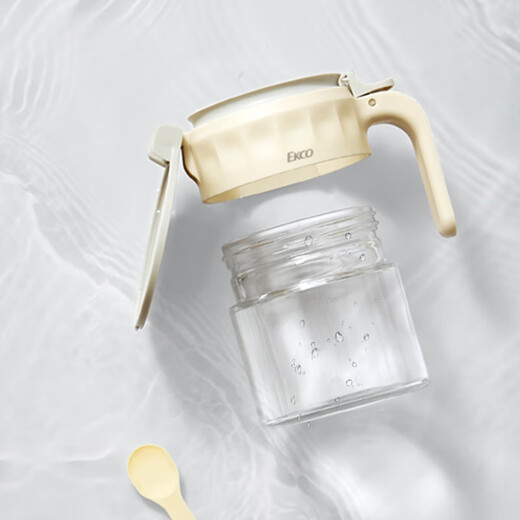 Corning sealed glass seasoning jar seasoning box seasoning jar set household seasoning bottle kitchen salt shaker seasoning box sealed seasoning jar (including spoon) 2-piece set