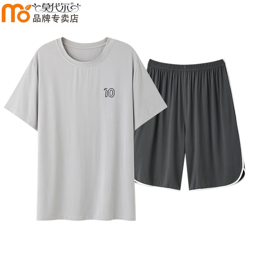 
Modal ice silk pajamas men in summer round neck short sleeve casual teenager men can wear home clothes suits outside 09M15606 XL 120-140Jin [Jin equals 0.5 kg]