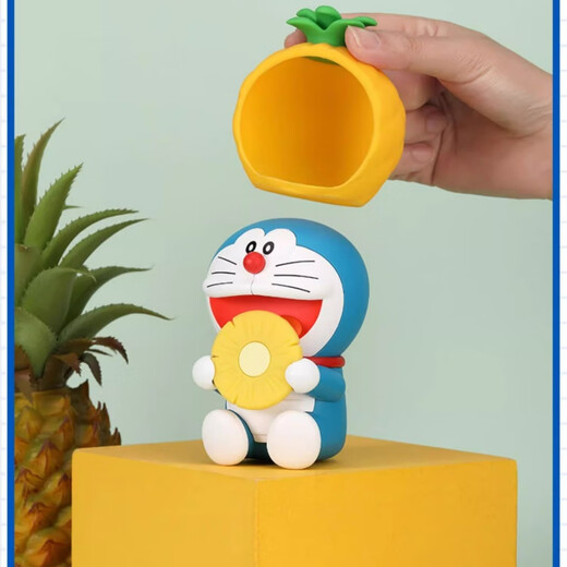 Doraemon Blind Box Obst Dingdang Cat Cartoon Puppe süße Desktop -Ornamente Puppengeschenk [Obst] Dorae 6 Sets (Paket)