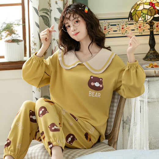 Yalu Pajamas Spring et automne à manches longues célébrités 2025 Nouveaux vêtements d'automne et de vêtements d'hiver OY679C M (adaptés au poids 80100jin [Jin est égal à 0,5 kg]))