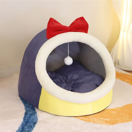 Green Yeke pet cat nest dog kennel rabbit nest semi-enclosed winter four seasons general small dog kennel thickened warm cushion can be detached and washed soft gray cat + soft padded cool mat. M number/15Jin [Jin equals 0.5 kg] can be used for most pet mothers to choose