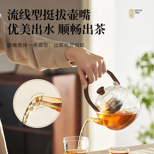 SUPOR heat-resistant glass tea kettle, heat-resistant tea kettle, kettle (tilt kettle + electric ceramic stove)