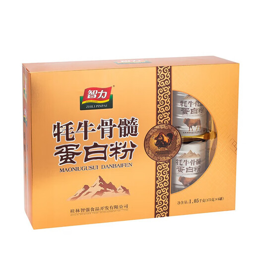 智力山东阿胶蛋白粉6罐*1盒牦牛骨髓蛋白粉 中老年益生元高钙蛋白粉 牦牛骨髓蛋白粉1050g(175g*6罐)