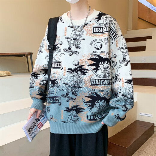 Moyu Spring, Herbst und Winter Teenager verdickter Pullover Jungen und Senioren High School-Schüler 12-15 Jahre alt, Big Boy Herren-Kleidungssteine Strickpullover 6626 Blau, verdickte, einzelne Größe M 90-110jin [Jin gleich 0,5 kg]