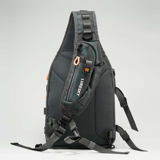 LURESKY high-end outdoor waterproof lure bag, multi-function pole backpack, large capacity single shoulder sling bag, fishing gear bag, crossbody bag, medium gray