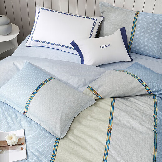 Luolai Home Textile Bed Four-Piece Set of Pure Cotton Bedding Sheets Bedding Kit 1.8m Bed 220*250