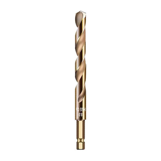 Fanshihong cobalt-containing hexagonal handle twist drill bit straight handle high-speed steel fully ground stainless steel metal special hole drilling artifact drill bit 9.0mm*1 pack