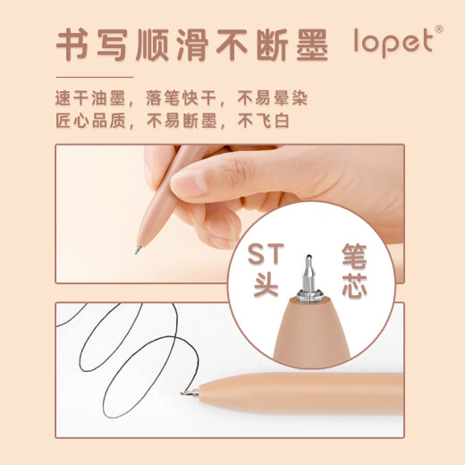 lopet乐派文具旋转中性笔速干0.5黑笔高颜值水笔低重心学生刷题考试签字笔LT-1349【卡皮巴拉扭扭笔】
