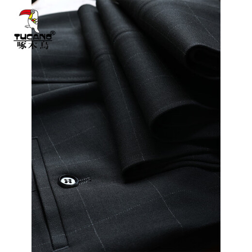 Woodpecker (TUCANO) Plaid Suit Men's Business Casual Banquet Wedding Dress Professional Formal Suit Men's Suit Host Gray Plaid (suit + trousers) XL 52 (125-138 Jin Jin equals 0.5 kg)