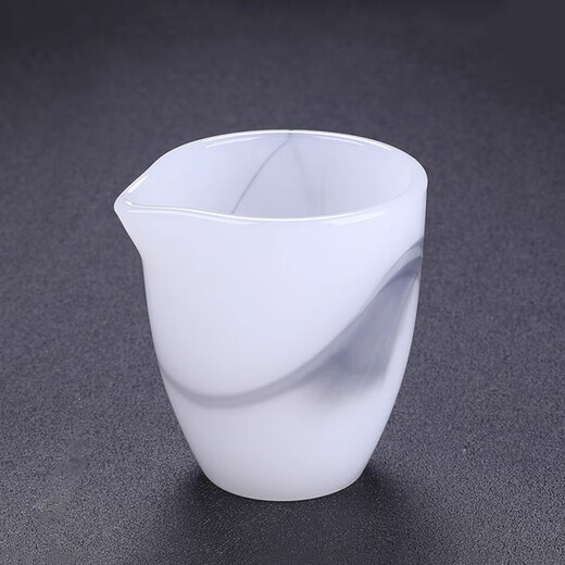 Glaze tea set combination, white jade tea cup, home gift, jade porcelain kung fu tureen teapot, complete gift box gift, pure white glazed jade porcelain set, safe packaging, 1 tureen + 1 fair + 1 tea drain set + 6 tea cups