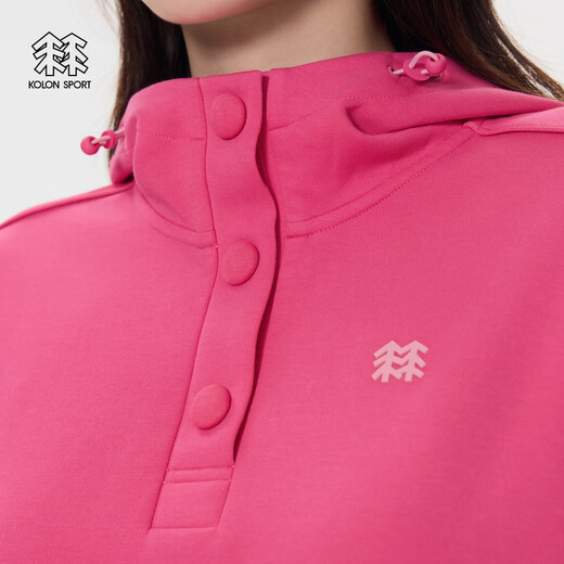 KOLON SPORT Women's camping fishing printed hooded sweatshirt outdoor sports camping turtleneck top