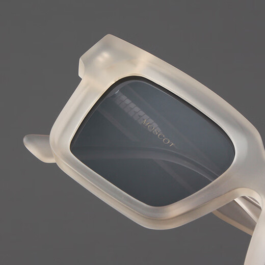 MOSCOT LEMTOSH太阳镜女款 复古磨砂透明黄色粗厚框眼镜 欧美板材方形偏光墨镜男 磨砂透明黄色框+偏光灰色镜片