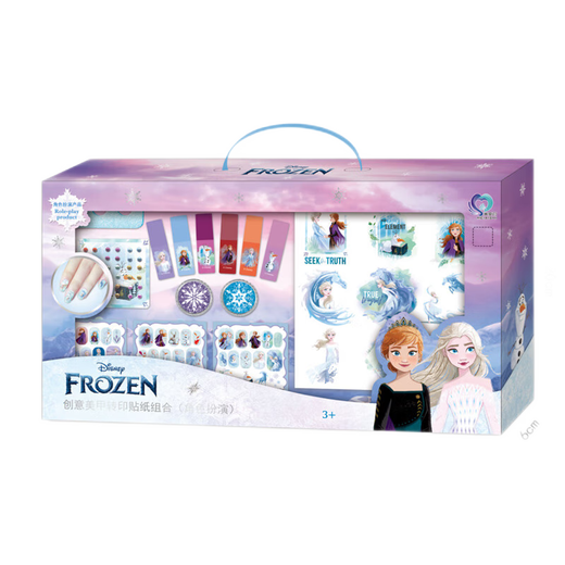 迪士尼（Disney）冰雪儿童指甲油美甲贴纸化妆品套装女孩玩具艾莎彩妆盒生日礼物