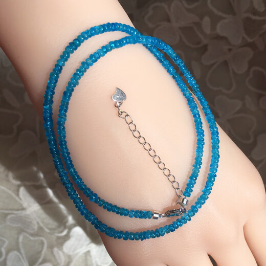 Menbein Tanzanite's new favorite Tsavorite blue orb bead chain Aquamarine Xiaomi Beibei chain Opal Tanzanite bead blue phosphorus 18K Kaza mud green large tower chain 3.6-4.6mm