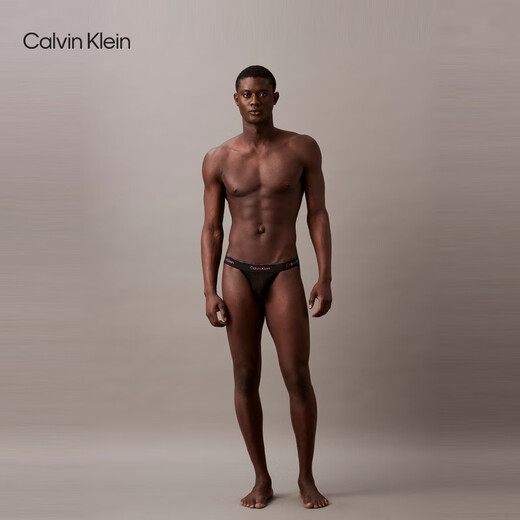 
Calvin Klein underwear 25 spring and summer new style men's ck colorful waist light sexy hollow briefs double thong men's NB4233 UB1-Space Black 1 M