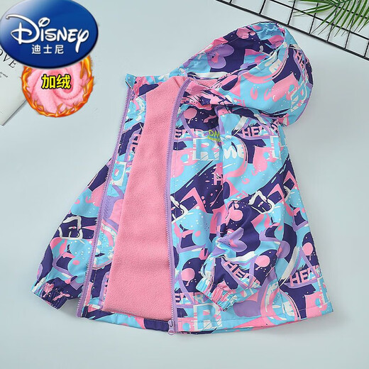 Disney Boys 'Jacke Winter und Herbst hübsche Buchstaben Winterjacke 2024 Neue modische Kinderjacke Windbreaker Trend Pink 9928 Integrated Velvet 110