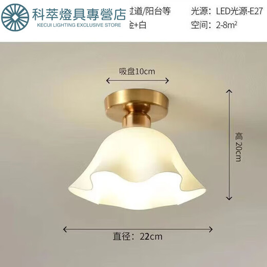 Janevia Ceramic Aisle Light New Cream Style Corridor Ceiling Light Balcony Stairwell Simple Modern Porch Light Entry Light Acrylic White + White Light