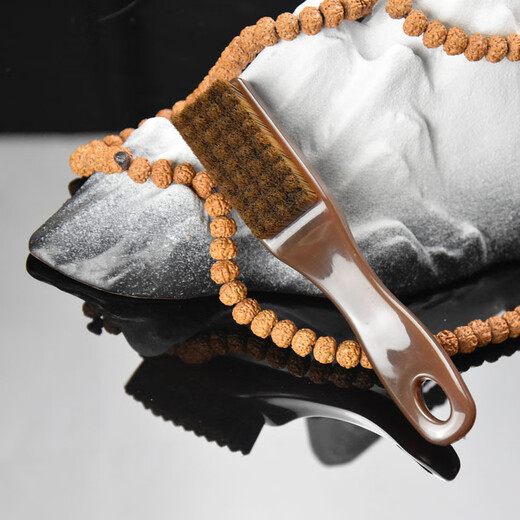 Dongzhitiandi Wenwan Nano Thousand-Bristled Brush Soft and Hard Bristle Hericium Walnut Rudraksha Olive Walnut Portable Cleaning Tool Brown Yellow Gray Three Pack