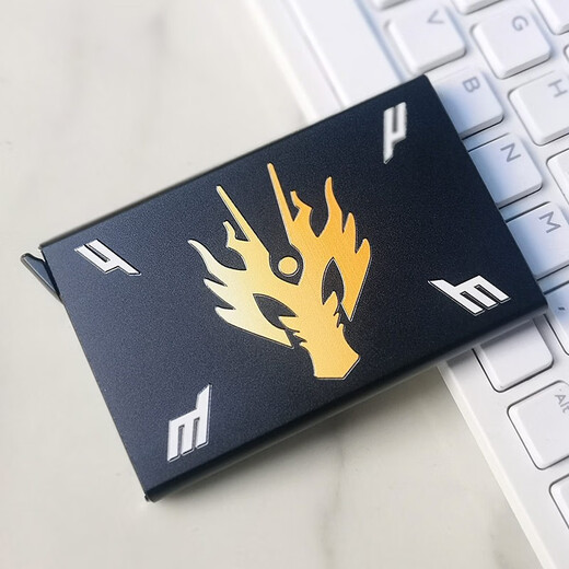 Qimo Kamen Rider Metal Card Pack Dragon Rider Dragon Teeth Automatic Pop-up Card Box Anti-Magnetic Card Clip Anti-Theft Brush Bank Card Case Red - Can hold 9-11 cards