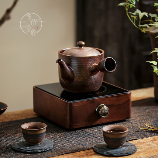 
Cooking tea in the stove, home use, tea boiling water, pure hand-pulled old rock mud side large capacity firewood pot, Rongtian brewing teapot, Cypress firewood No. 15913 Rongtian 750ml