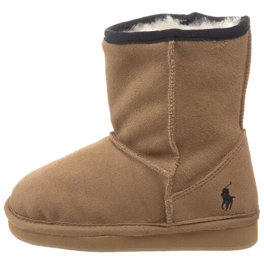 Polo Ralph Lauren Children's Unisex Snow Boots Mid-calf Warm and Non-Slip Suede Sole Tan 5.5 M US Toddler