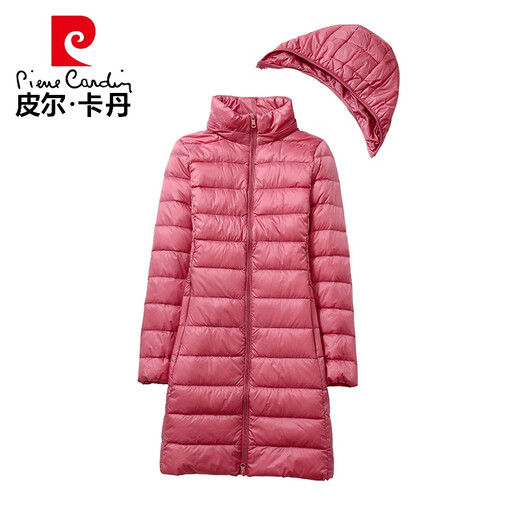 Pierre Cardin Lightweight Down Jacket Women's Mid-Length Coat 2026 Autumn and Winter New Korean Style Slim Lightweight Loose Winter Jacket Khaki 2XL 125-135Jin Jin is equal to 0.5 kg