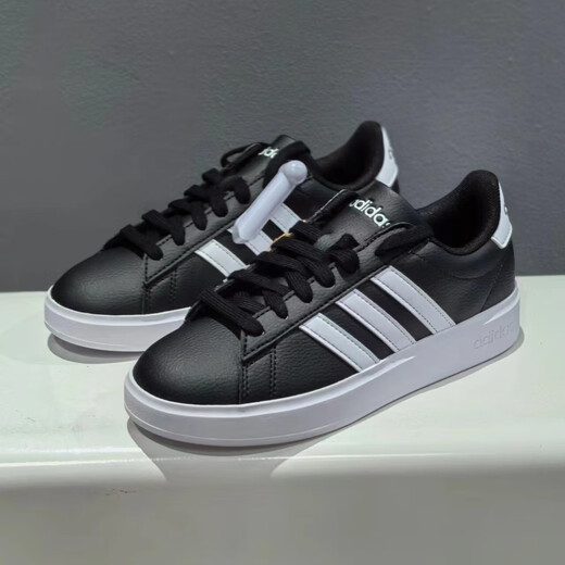 Adidas Neo Herrenschuhe 2025 Sommer neuer dreistreifen weiße Schuhe leichte Freizeitschuhe Low Top Sports Schuhe Student Board GW9196 Schwarz/Weiß 44 (270 mm)