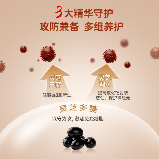 仙芝楼二代油小黑油灵芝孢子油软胶囊孢子粉精华 灵芝提取物滋补保健品 1盒 30g 60粒 【总三萜21%】