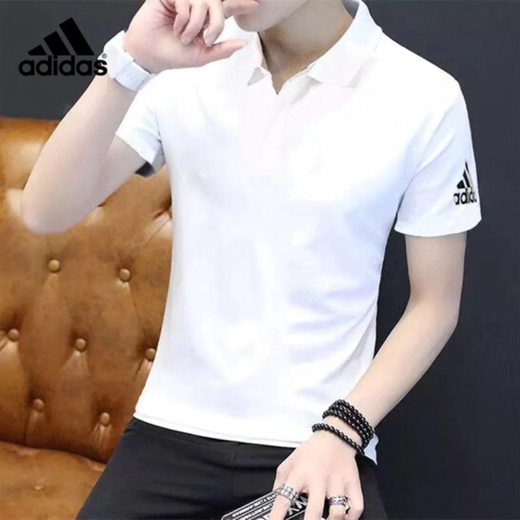 
adidas short-sleeved T-shirt men's 2024 summer new sportswear pure cotton breathable casual top round neck half-sleeved T-shirt men's GP4885/white pure cotton/22 trendy L/180/100A