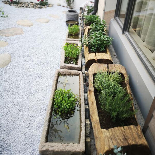 Yangfang Lijiang deadwood flower trough balcony wood flower pot succulent wood trough garden outdoor B&B courtyard wooden trough rectangular single flower trough (260-280 cm long) wooden large